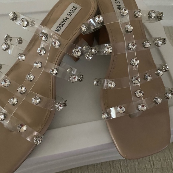 Clear Jeweled Mules - Picture 3 of 6